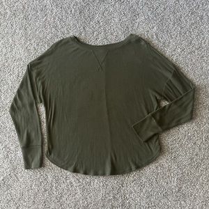 Aeropostale Relaxed Army Green Long Sleeve Top